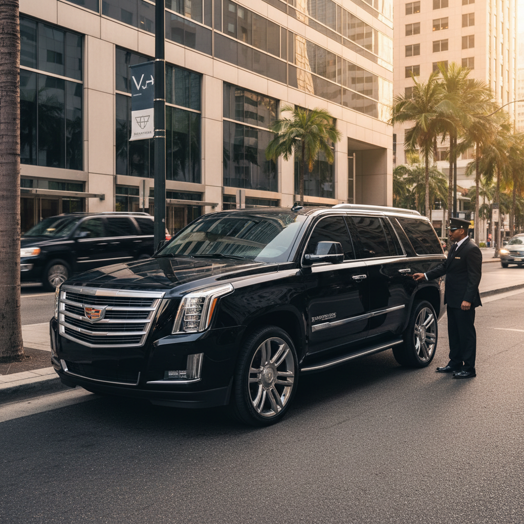 Luxury black SUV car service Long Island